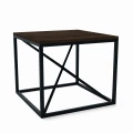 Industrial custom-made coffee table - Aston X, black frame, top: palermo dark oak