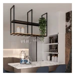 Półka kuchenna w stylu loft z uchwytami na kieliszki - Glasso