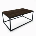 Industrial coffee table Newtown, black frame, table top: Palermo Dark Oak