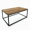 Industrial coffee table Newtown, black frame, Ancient Oak table top