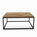 Industrial coffee table Newtown, black frame, Ancient Oak table top