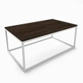 Industrial coffee table Newtown, white frame, table top: Palermo Dark Oak