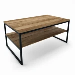 Industrial custom-made coffee table - Dover with a shelf 