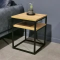 Available in stock - Industrial bedside table with shelf Colton