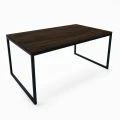 Industrial custom-made coffee table Dover, black frame, top palermo dark oak