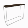 Industrial custom-made console table Merrion, white frame, top palermo dark oak