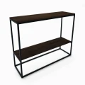 Industrialna Konsola z półką Merrion, stelaż czarny, blat Dąb Palermo Ciemny