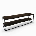 Industrial console with RTV shelf Vibo, black frame, top: palermo dark oak