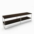 Industrial console with RTV shelf Vibo, black frame, top: palermo dark oak