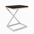 Industrial laptop table Largo X, white frame, top: palermo dark oak