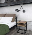 Industrial bedside table with shelf Colton