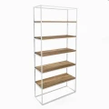 Industrial custom-made rack - Newtown,  white frame, tops: Ancient Oak
