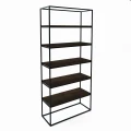 Industrial custom-made rack - Newtown,  black frame, tops: Palermo Dark Oak