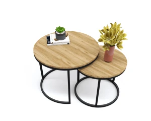 Zestaw wsuwanych okrągłych stolików kawowych  - Pullo