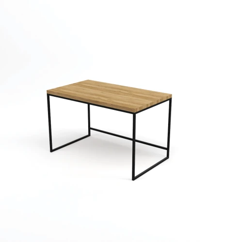 Biurko industrialne Linum, stelaż czarny, blat Dąb Pradawny