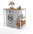 Szafka nad pralkę - Portal; biały stelaż, blat Dąb Pradawny