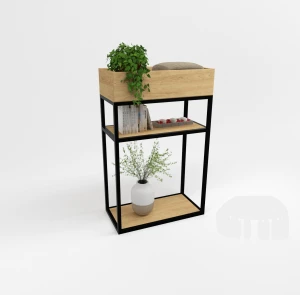  Industrial console table with a metal shelf - Westland (1) (1)