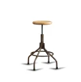 Industrialny regulowany hoker z drewnianym siedziskiem - Rotaro