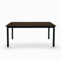 Industrial dining table Sligo, black frame, top: palermo dark oak