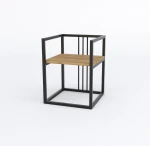 Industrial bedside table with shelf Colton  (1)