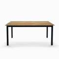 Industrial dining table Sligo, black frame, top: ancient oak