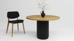 Oak round custom-made dining table Vallia (1)