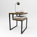 Industrial bedside table with shelf Colton  (1)