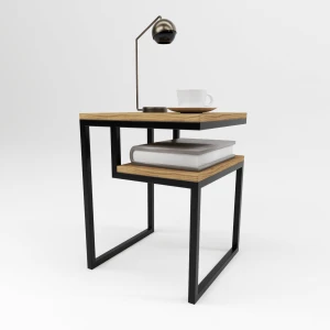 Industrial bedside table with shelf Colton  (1)