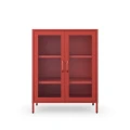 Czerwona metalowo szklana witryna - Gina Modern