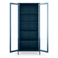 Granatowa metalowo szklana witryna - Modern Angelo