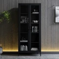 Czarna metalowo szklana witryna - Modern Angelo; aranżacja