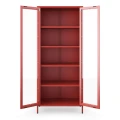 Czerwona witryna metalowa 4 półki regulowane - Modern Angelo