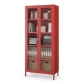 Czerwona witryna metalowa z regulowanymi półkami - Modern Angelo