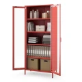 Czerwona witryna metalowa udźwig 40 kg półka - Modern Angelo