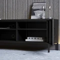 Czarna szafka RTV metalowa z półkami - Rosaria