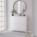 Biała metalowa szafka na buty - Shirley