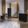 Carla Modern komoda metalowa czarna aranżacja salonu.jpg