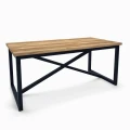 Industrial dining table Wexford, black frame, top: ancient oak