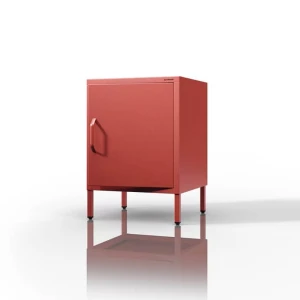 Czerwona metalowa szafka nocna w stylu loft - Mia
