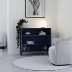 Granatowy metalowy regał w stylu loft - Luca Modern