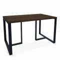 Industrial dining table Ennis, black frame, top: palermo dark oak