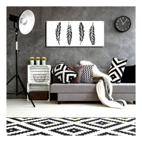 Feathers - dekor z metalu